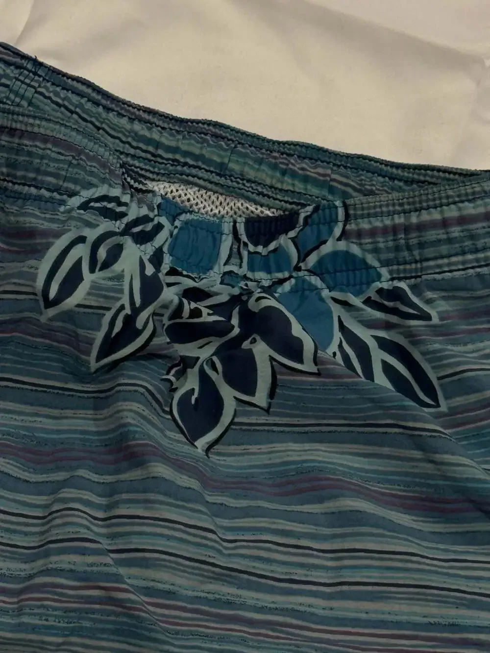 Vintage Tommy Bahama Mens Board Shorts Floral Swim Blue
